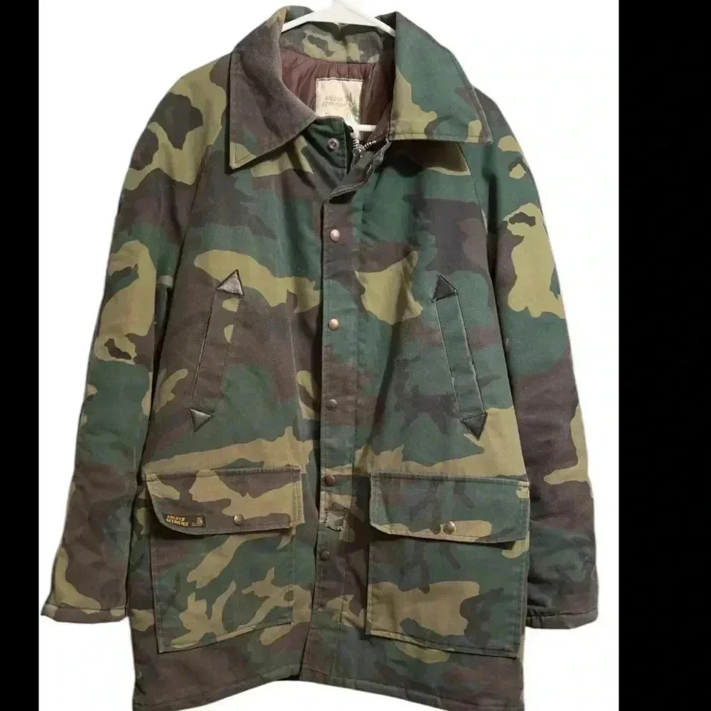 Men’s Vintage Golden Retriever Camouflage  Jacket, Sz Large